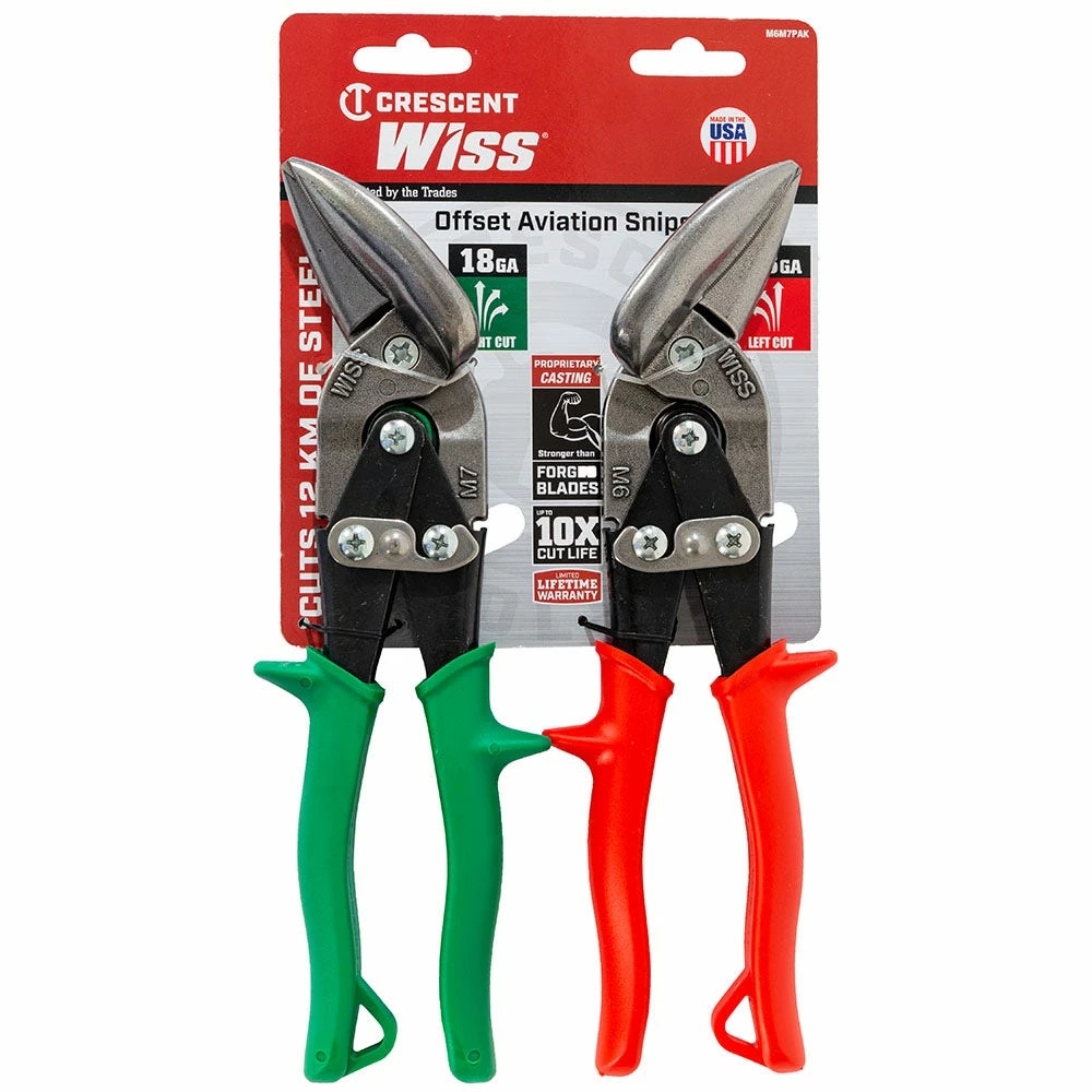 CRESCENT WISS Metalmaster® 2 Pc. Offset Aviation Snip Set - Left & Right Cut M6M7PAK 4 CRESCENT WISS Metalmaster® 2 Pc. Offset Aviation Snip Set - Left & Right Cut M6M7PAK - Image 2