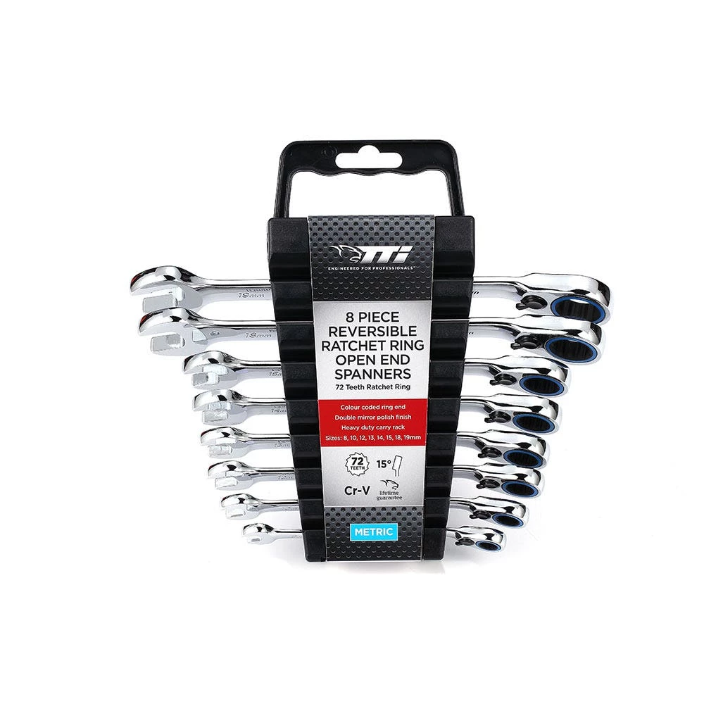 TTI 8-19mm 72T Reversible Metric Ratchet Set Ring/Open - 8 Piece TRVSM8 4 TTI 8-19mm 72T Reversible Metric Ratchet Set Ring/Open - 8 Piece TRVSM8 - Image 2