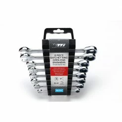TTI 72T Metric Ratcheting Ring/Open-End Spanner Set - 8 Piece TRTSM8