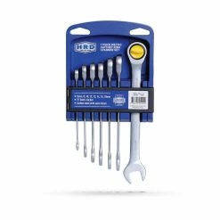 HRD 7 Piece 1-19mm Metric Ratcheting Ring & Open End Spanner HRTSM7