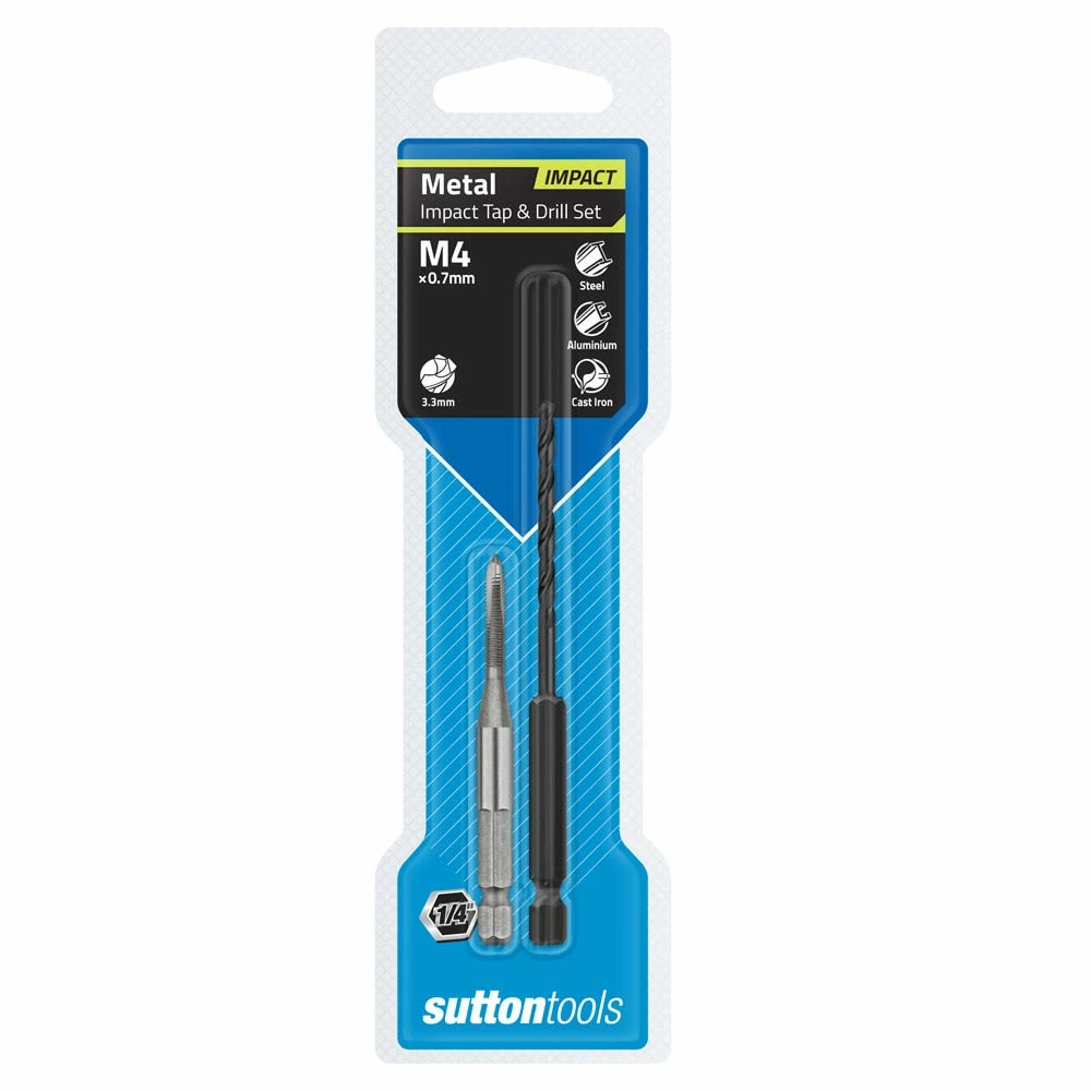 SUTTON M4 1/4inch Hex Impact Tap & Drill Set M1050400 3 SUTTON M4 1/4inch Hex Impact Tap & Drill Set M1050400